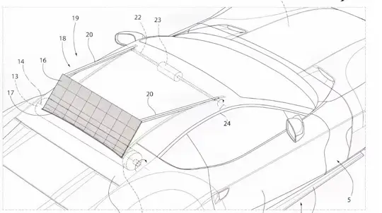 Ferrari, elektroniği besleyen güneş panelli güneşliği patentledi