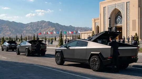 El Tesla Cybertruck entra en servicio estatal en Kazajistán durante la cumbre de la OET en Turkestán
