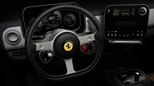 Ferrari toont het interieur van zijn eerste EV, de Luce