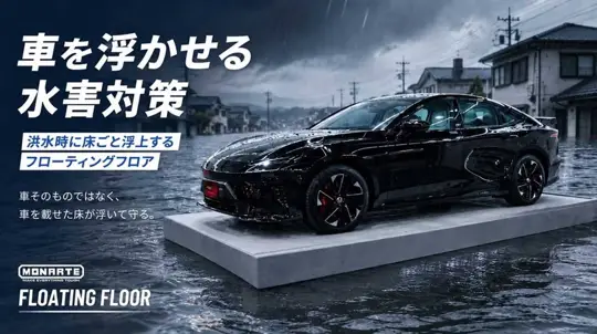 Japonské plovoucí parkovací místo zvedne auto do 3000 kg bez motoru při povodni