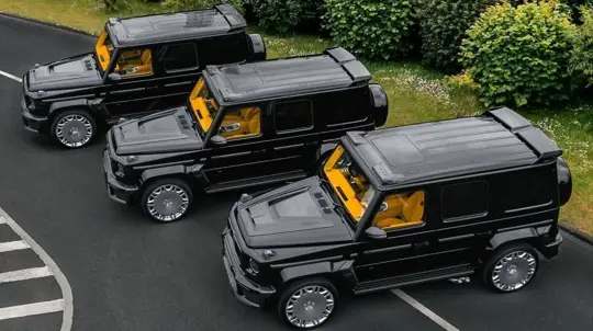 Brabus 800 onthuld: drie Mercedes‑AMG G 63 in blackout