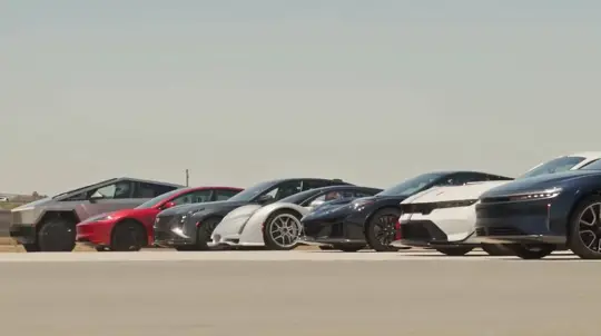 Electric Lucid Air Sapphire with 1234 hp beats Corvette ZR1X and Czinger 21C in MotorTrend quarter-mile drag race