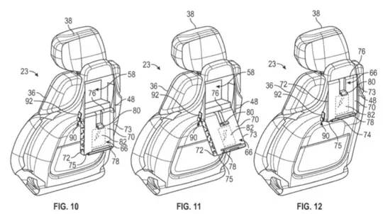 GM-Patent: Rücksitz-Panel mit Ladefach und kabellosem Laden